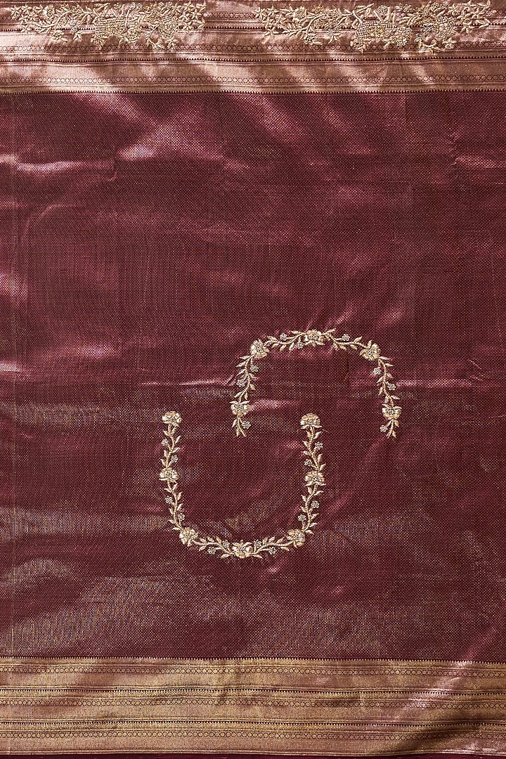 Maroon Kanjivaram Wedding Saree Set by TATWAMM By Abhishek & Vinita at Pernia's Pop Up Shop