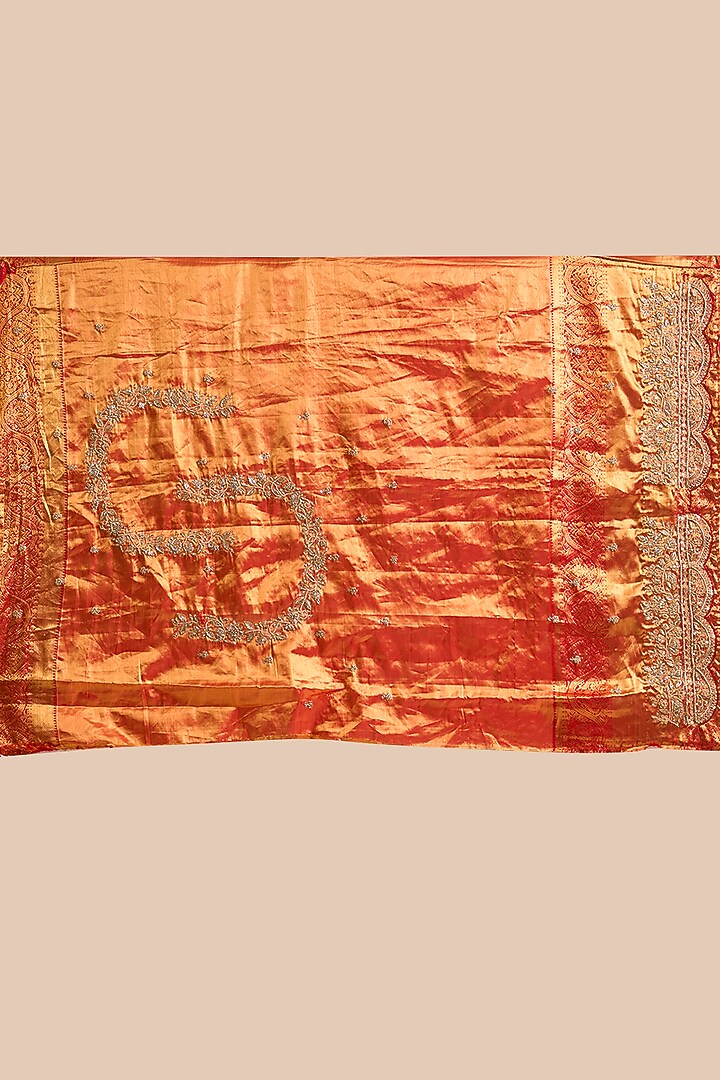 Red & Gold Kanjivaram Silk Reception Saree Set by TATWAMM By Abhishek & Vinita at Pernia's Pop Up Shop