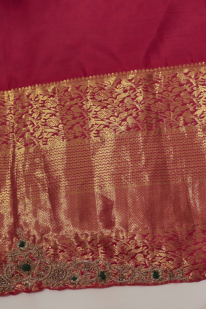 Green Kanjivaram Zardosi Embroidered Wedding Saree by TATWAMM By Abhishek & Vinita at Pernia's Pop Up Shop
