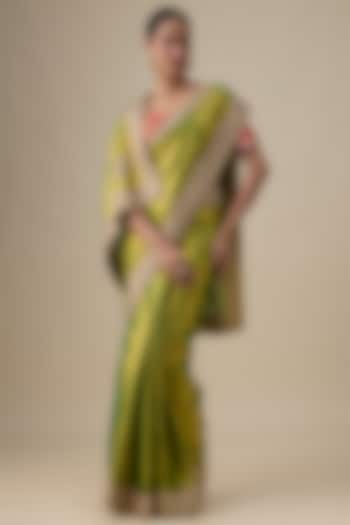 Green Tissue Hand Work Kanjivaram Wedding Saree by TATWAMM Couture at Pernia's Pop Up Shop