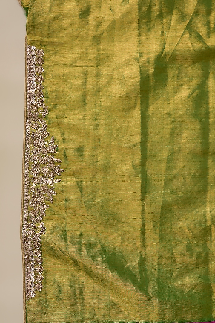 Green Tissue Hand Work Kanjivaram Wedding Saree by TATWAMM By Abhishek & Vinita at Pernia's Pop Up Shop