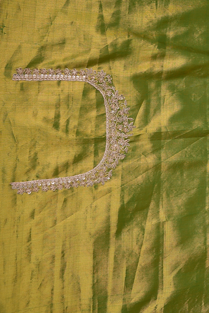 Green Tissue Hand Work Kanjivaram Wedding Saree by TATWAMM By Abhishek & Vinita at Pernia's Pop Up Shop