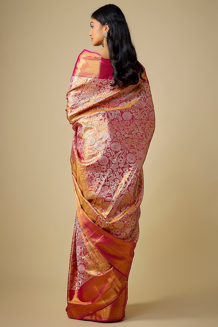 Pink Kanjivaram Silk Wedding Saree Set by TATWAMM By Abhishek & Vinita at Pernia's Pop Up Shop