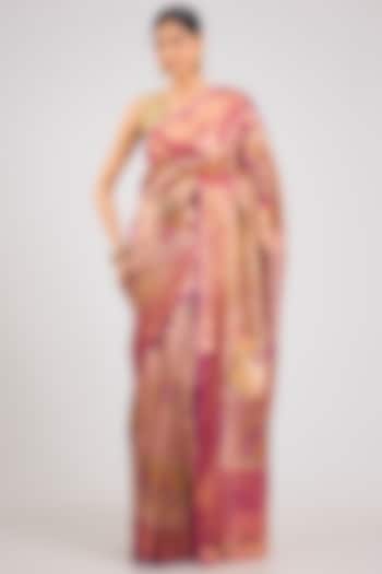 Gold Kanjeevaram Silk Wedding Saree Set by TATWAMM By Abhishek & Vinita at Pernia's Pop Up Shop