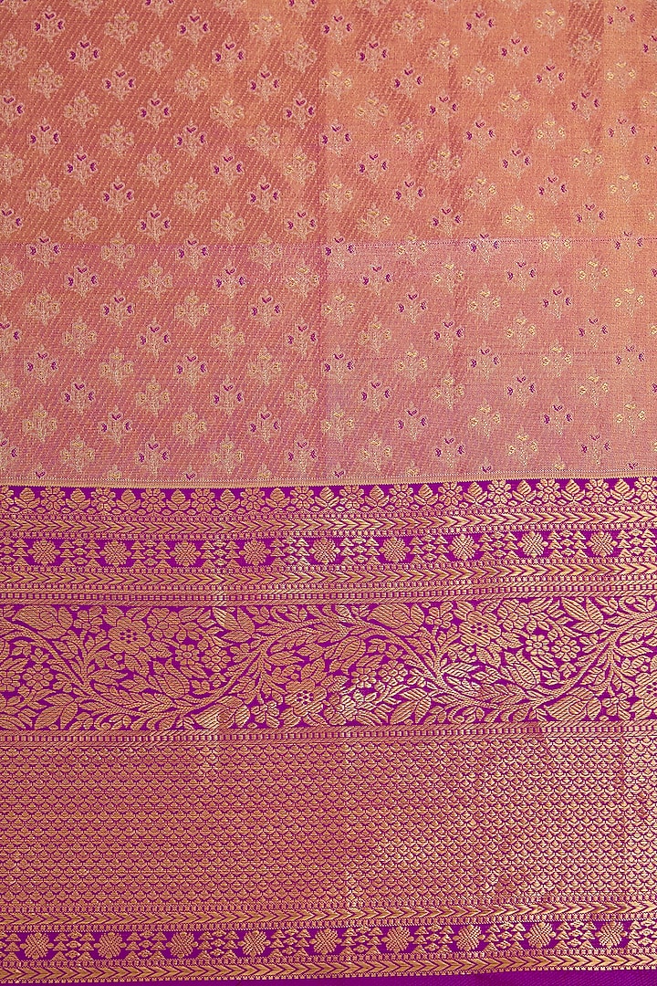 Gold Kanjeevaram Silk Wedding Saree Set by TATWAMM By Abhishek & Vinita at Pernia's Pop Up Shop