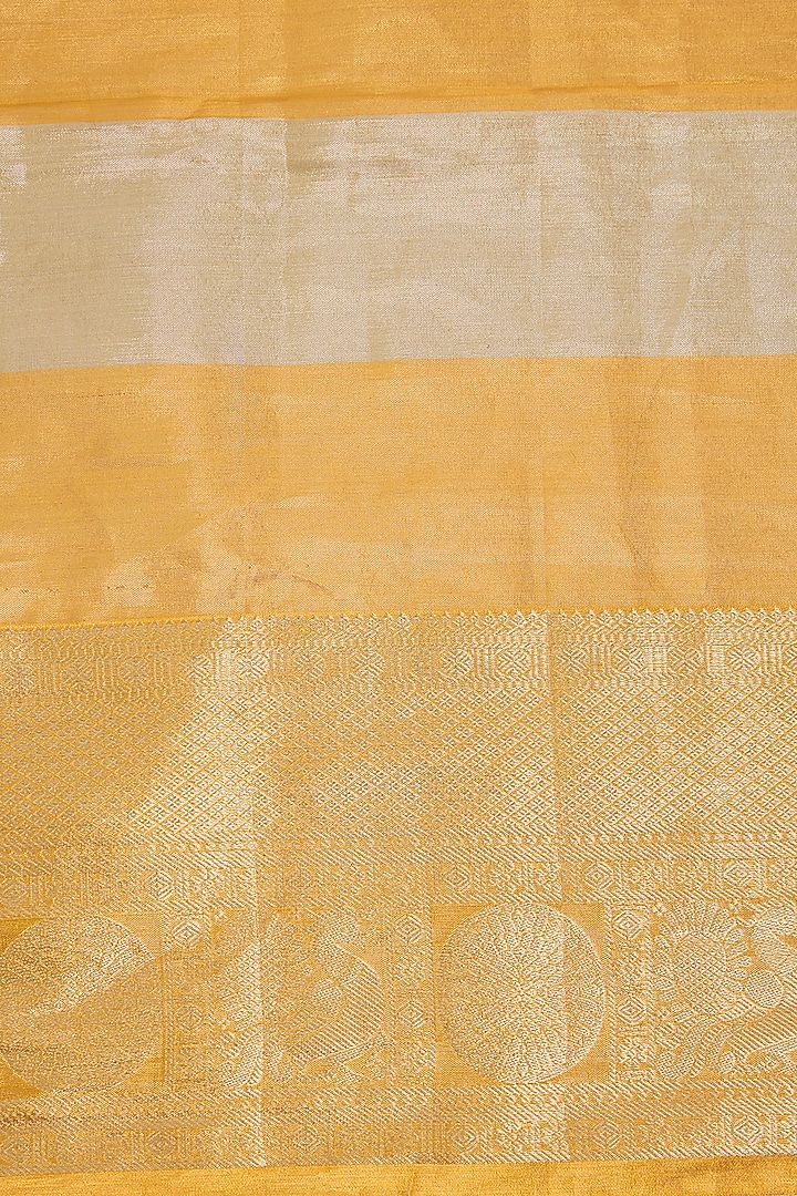 Gold & Silver Kanjeevaram Silk Party Wear Saree Set by TATWAMM By Abhishek & Vinita at Pernia's Pop Up Shop
