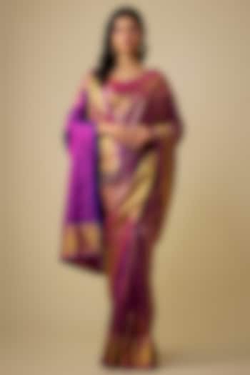 Purple Kanjivaram Silk Wedding Saree Set by TATWAMM Couture at Pernia's Pop Up Shop