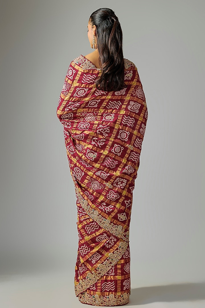 Red Cotton Gharchola Wedding Saree by TATWAMM By Abhishek & Vinita at Pernia's Pop Up Shop
