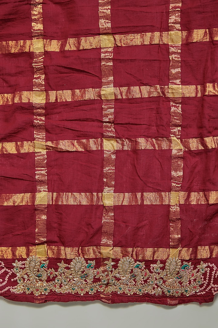 Red Cotton Gharchola Wedding Saree by TATWAMM By Abhishek & Vinita at Pernia's Pop Up Shop