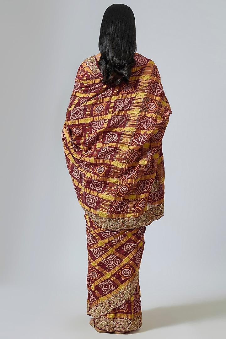 Red Silk Zardosi Work Gharchola Wedding Saree Set by TATWAMM By Abhishek & Vinita at Pernia's Pop Up Shop