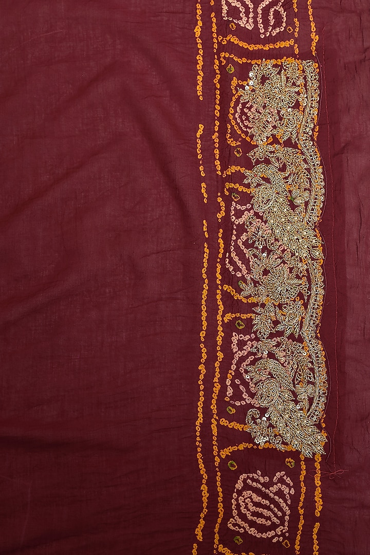 Red Silk Zardosi Work Gharchola Wedding Saree Set by TATWAMM By Abhishek & Vinita at Pernia's Pop Up Shop
