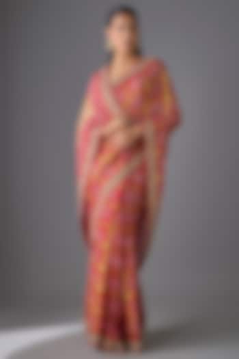 Red Gharchola Zardosi Work Wedding Saree Set by TATWAMM Couture at Pernia's Pop Up Shop