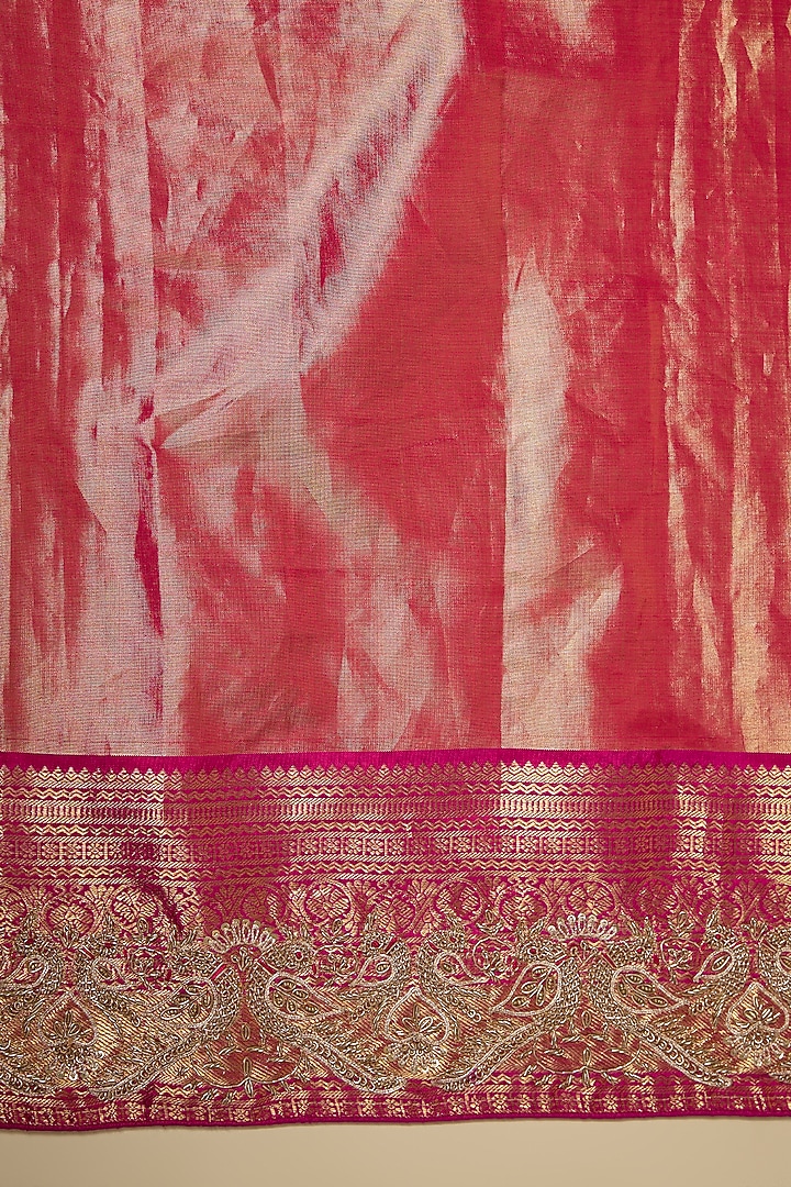 Gold Kanjivaram Zardosi Work Reception Saree Set by TATWAMM By Abhishek & Vinita at Pernia's Pop Up Shop