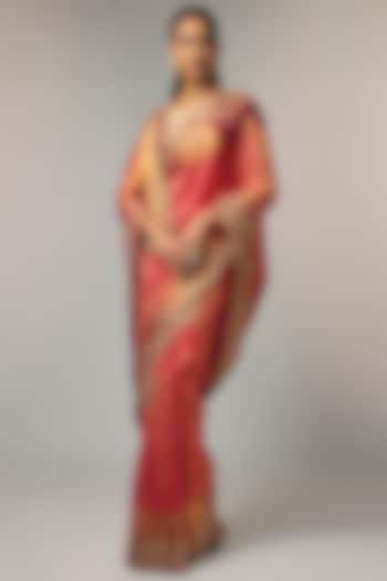 Deep Pink Kanjivaram Wedding Saree Set by TATWAMM By Abhishek & Vinita at Pernia's Pop Up Shop