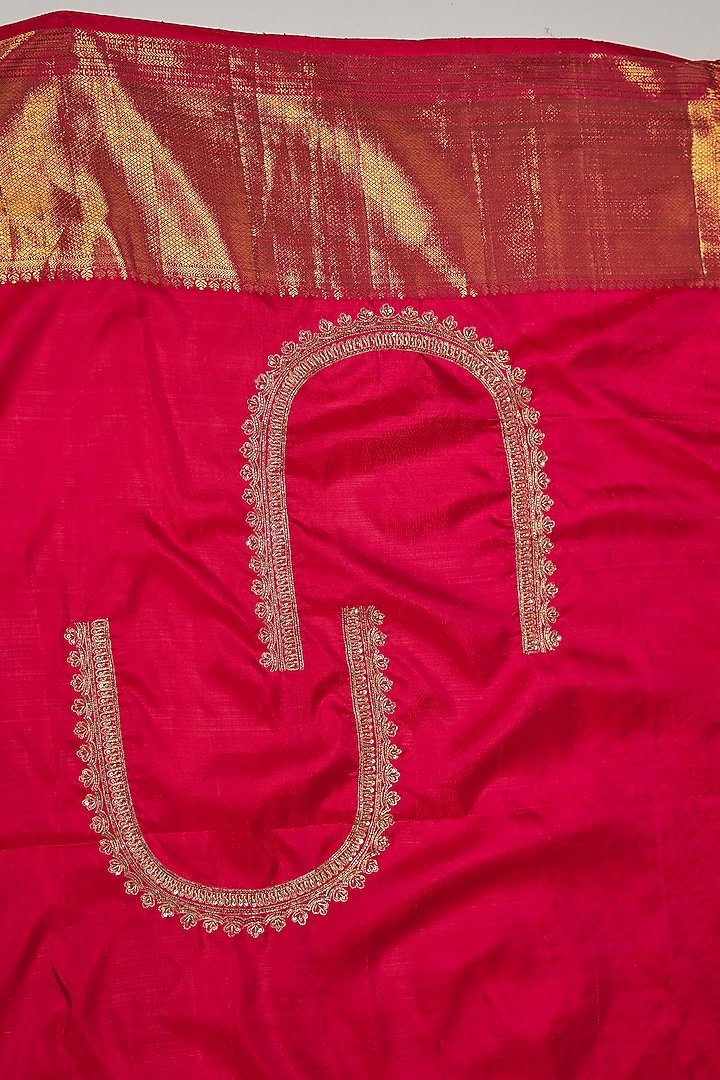 Deep Pink Kanjivaram Wedding Saree Set by TATWAMM By Abhishek & Vinita at Pernia's Pop Up Shop