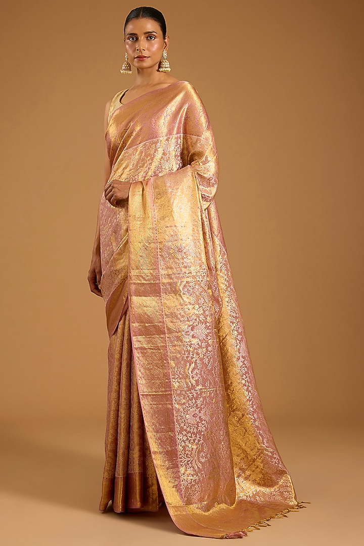 Lavender Kanjivaram Wedding Saree Set by TATWAMM By Abhishek & Vinita at Pernia's Pop Up Shop