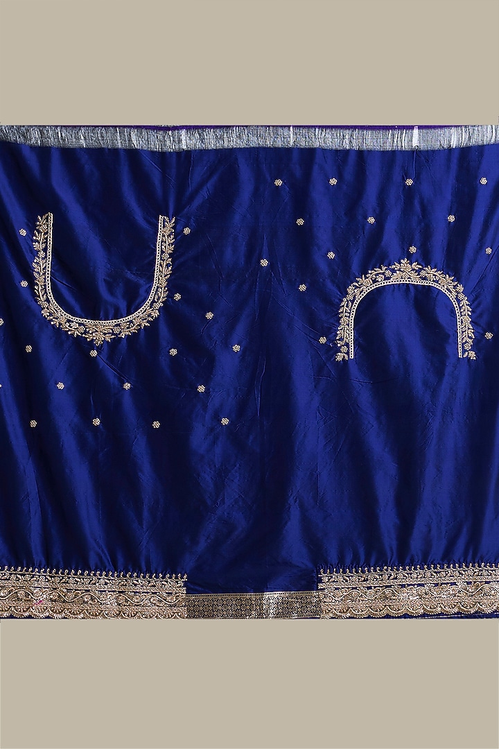 Blue Banarasi Embroidered Reception Saree by TATWAMM By Abhishek & Vinita at Pernia's Pop Up Shop