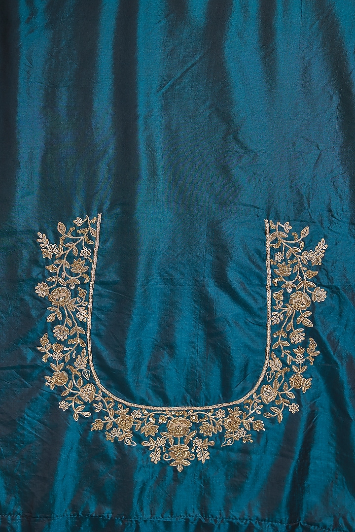 Blue Banarasi Handwork Bridal Saree Set by TATWAMM By Abhishek & Vinita at Pernia's Pop Up Shop