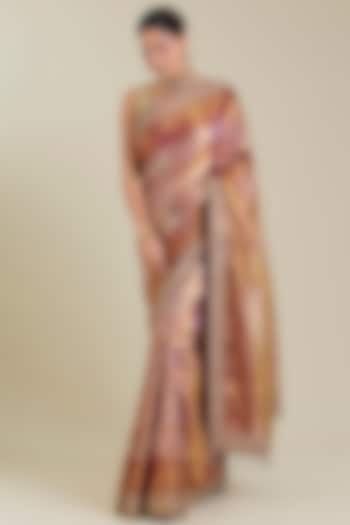 Lilac Kanchivaram Embroidered Reception Saree by TATWAMM By Abhishek & Vinita at Pernia's Pop Up Shop