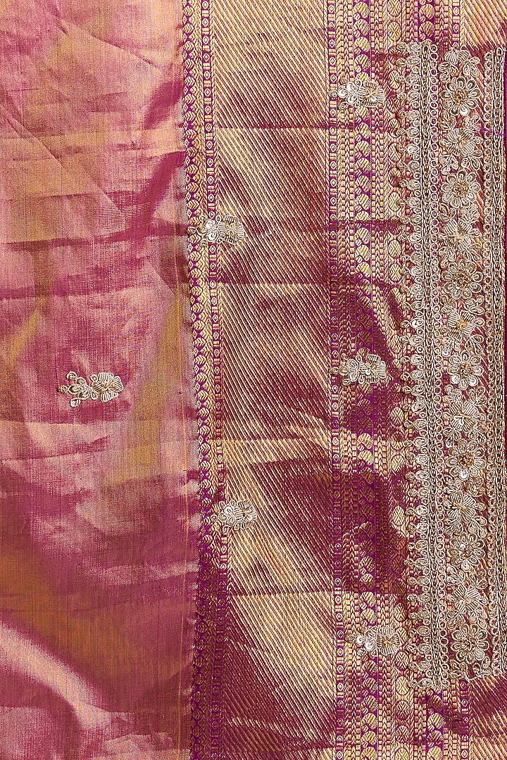 Lilac Kanchivaram Embroidered Reception Saree by TATWAMM By Abhishek & Vinita at Pernia's Pop Up Shop