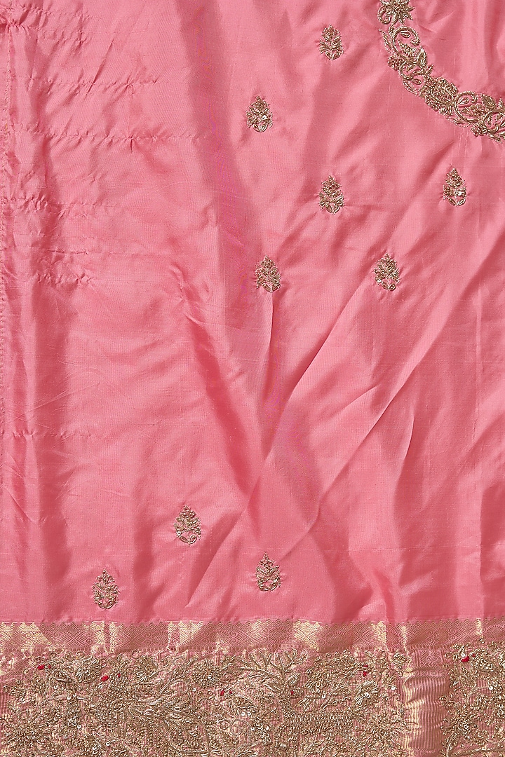 Pink Kanchivaram Handwork Reception Saree Set by TATWAMM By Abhishek & Vinita at Pernia's Pop Up Shop