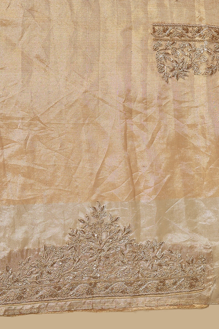 Gold Kanchivaram Tissue Handwork Bridal Saree Set by TATWAMM By Abhishek & Vinita at Pernia's Pop Up Shop