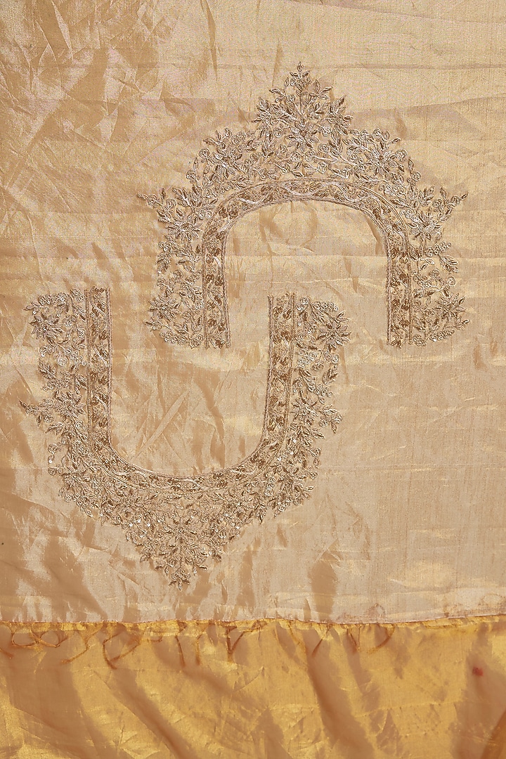 Gold Kanchivaram Tissue Handwork Bridal Saree Set by TATWAMM By Abhishek & Vinita at Pernia's Pop Up Shop