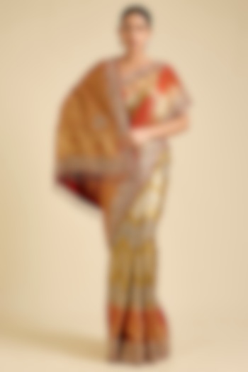 Gold Kanjivaram Silk Reception Saree by TATWAMM By Abhishek & Vinita at Pernia's Pop Up Shop