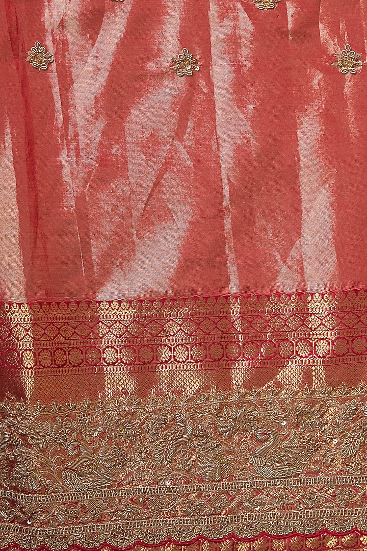 Gold Kanchivaram Handwork Reception Saree Set by TATWAMM By Abhishek & Vinita at Pernia's Pop Up Shop