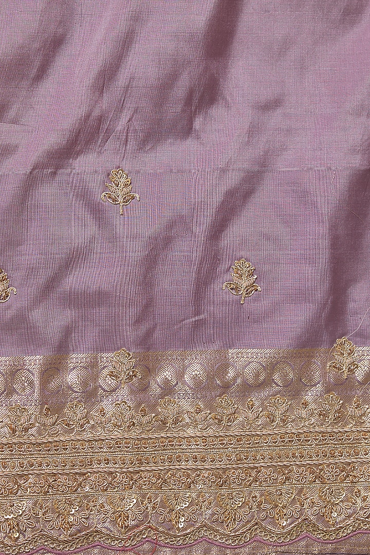 Lilac Kanchivaram Handwork Reception Saree Set by TATWAMM By Abhishek & Vinita at Pernia's Pop Up Shop