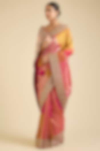 Pink Kanjivaram Silk Reception Saree by TATWAMM By Abhishek & Vinita at Pernia's Pop Up Shop