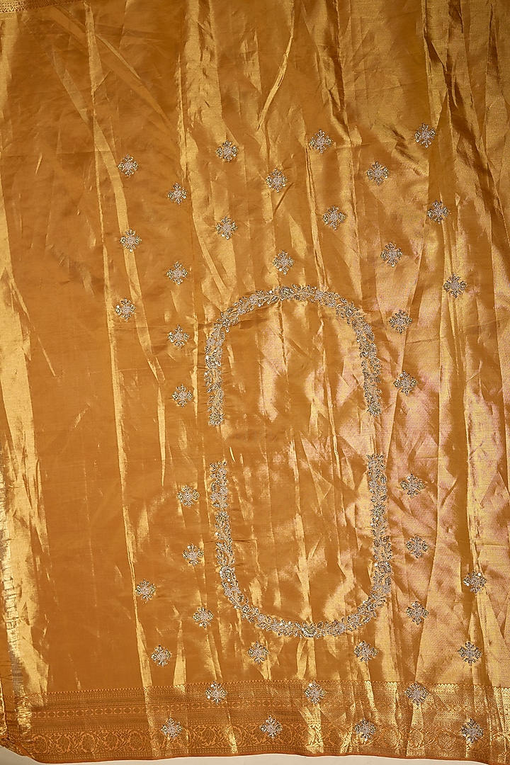 Gold Kanjivaram Zardosi Work Reception Saree Set by TATWAMM By Abhishek & Vinita at Pernia's Pop Up Shop