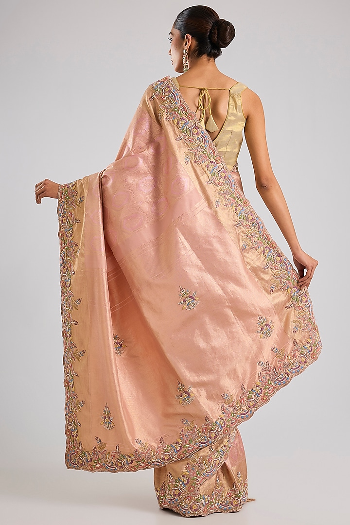 Pink Kanchipuram Reception Saree Set by TATWAMM By Abhishek & Vinita at Pernia's Pop Up Shop