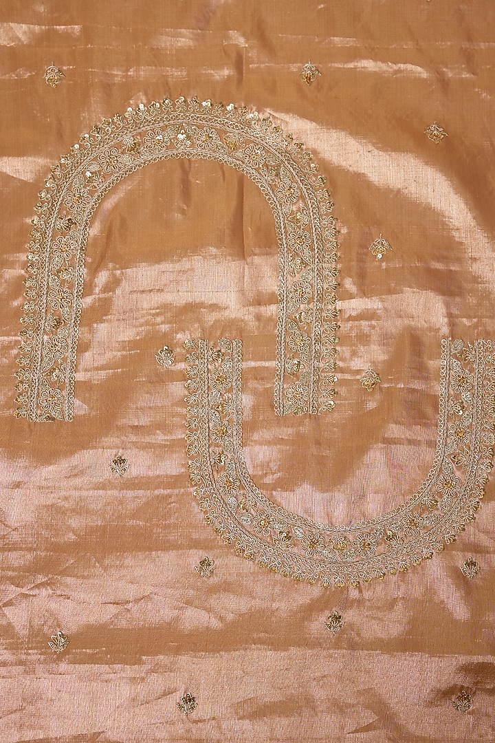 Gold Kanjivaram Zardosi Work Reception Saree Set by TATWAMM By Abhishek & Vinita at Pernia's Pop Up Shop