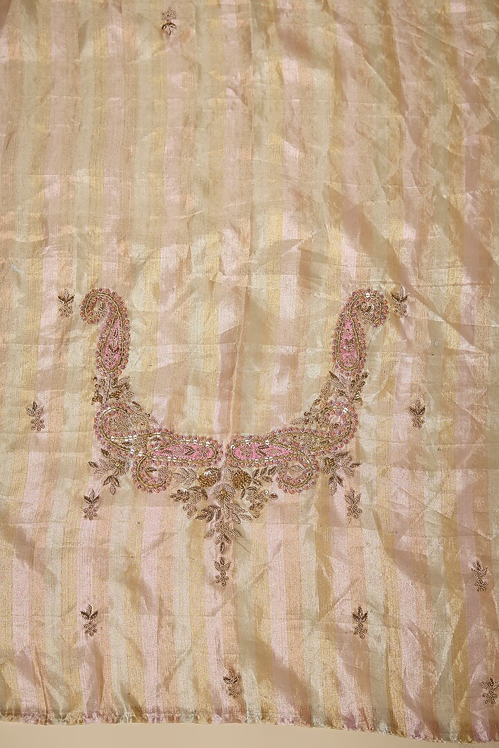 Gold Tissue Zardosi Work Reception Saree Set by TATWAMM By Abhishek & Vinita at Pernia's Pop Up Shop