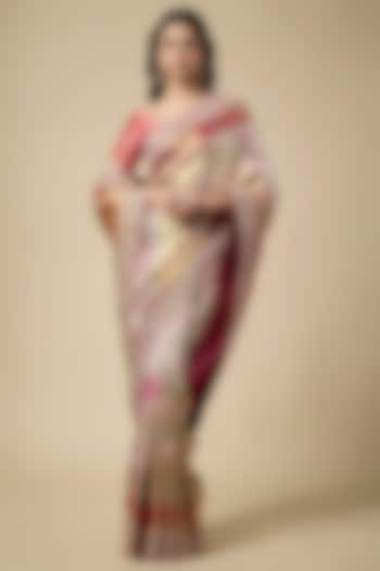 Multi-Colored Kanjivaram Zardosi Work Reception Saree Set by TATWAMM Couture at Pernia's Pop Up Shop