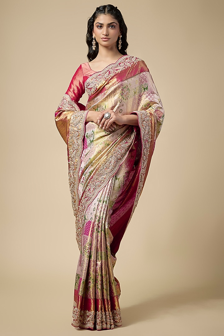 Multi-Colored Kanjivaram Zardosi Work Reception Saree Set by TATWAMM Couture at Pernia's Pop Up Shop