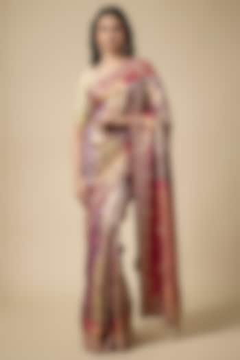 Multi-Colored Kanjivaram Zardosi Work Reception Saree Set by TATWAMM Couture at Pernia's Pop Up Shop