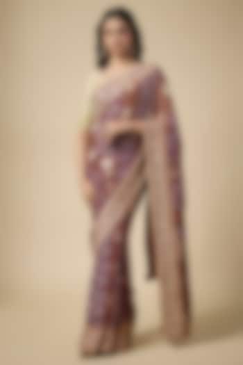 Pink Bandhani Zardosi Work Wedding Saree Set by TATWAMM By Abhishek & Vinita at Pernia's Pop Up Shop