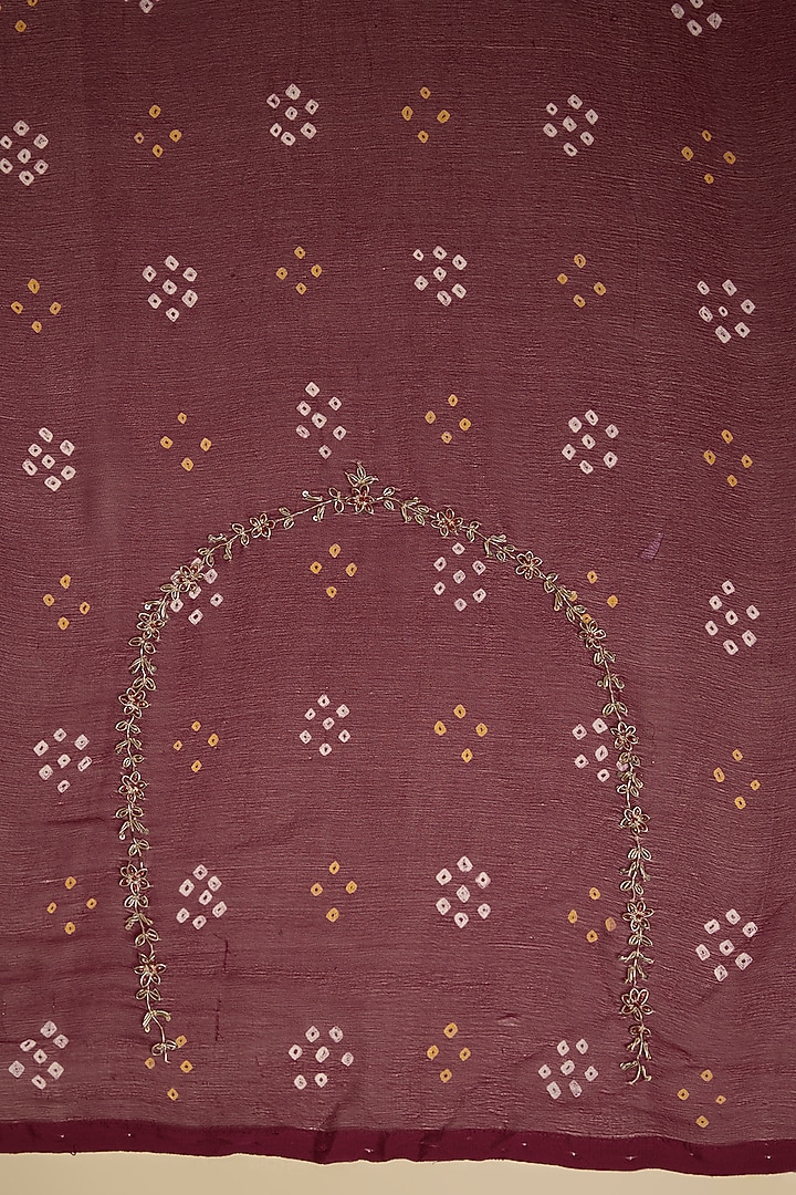 Pink Bandhani Zardosi Work Wedding Saree Set by TATWAMM By Abhishek & Vinita at Pernia's Pop Up Shop