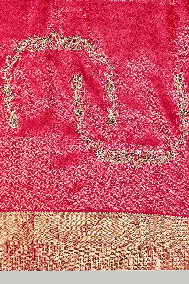 Red Silk Wedding Saree  by TATWAMM By Abhishek & Vinita at Pernia's Pop Up Shop