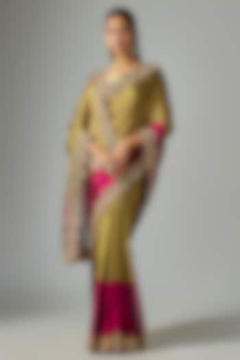 Golden Tissue Wedding Saree by TATWAMM By Abhishek & Vinita at Pernia's Pop Up Shop