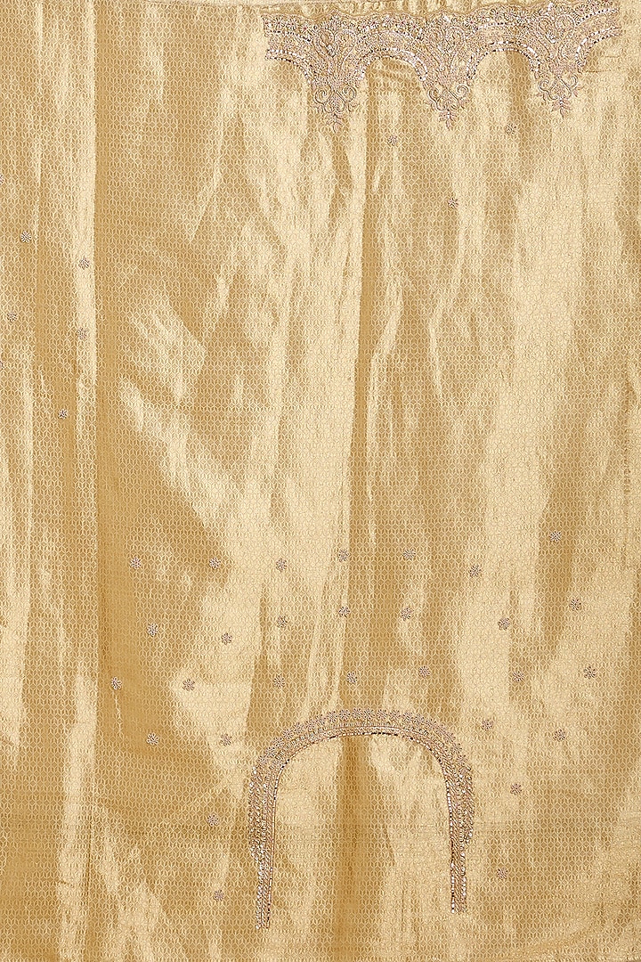 Golden Banarasi Tissue Reception Saree Set by TATWAMM By Abhishek & Vinita at Pernia's Pop Up Shop