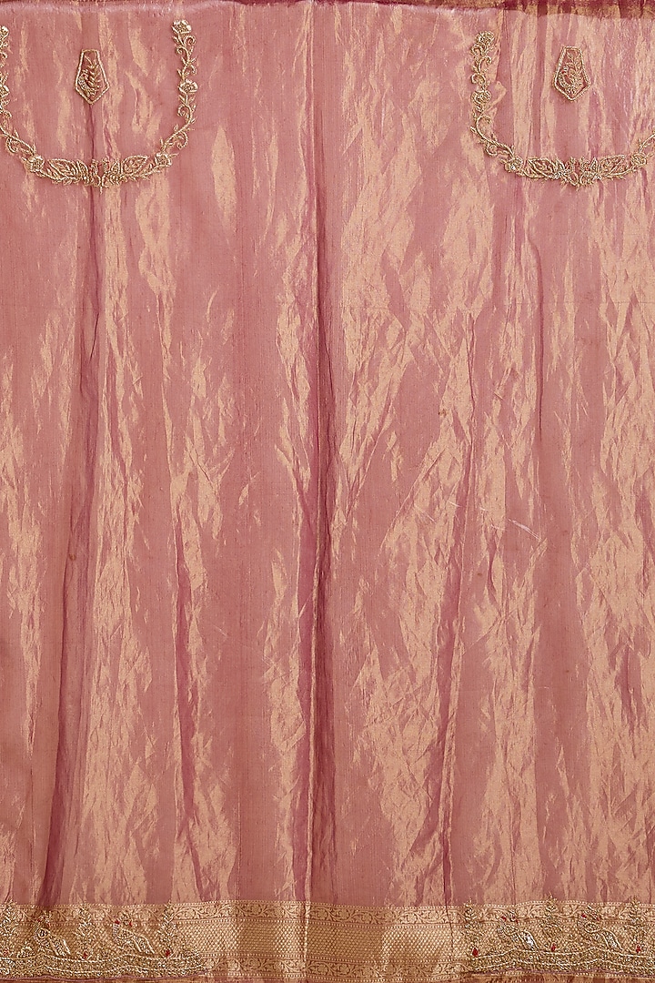 Mauve Banarasi Tissue Wedding Saree Set by TATWAMM By Abhishek & Vinita at Pernia's Pop Up Shop