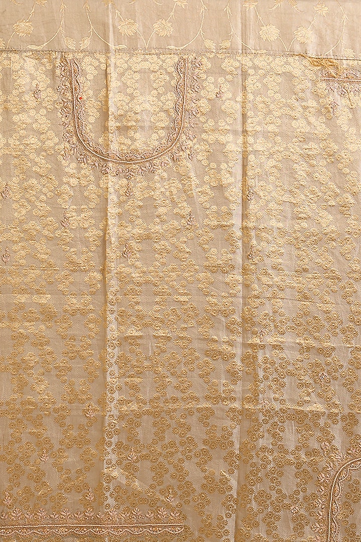 Beige Banarasi Silk Tissue Reception Saree by TATWAMM By Abhishek & Vinita at Pernia's Pop Up Shop