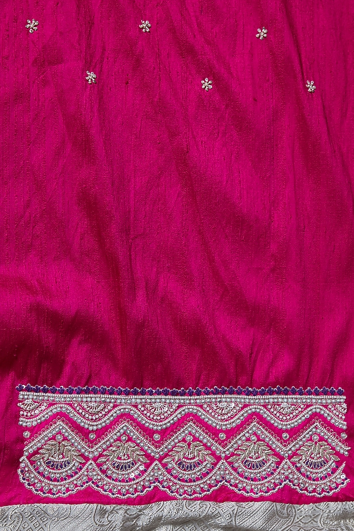 Ivory Banarasi Georgette Reception Saree by TATWAMM By Abhishek & Vinita at Pernia's Pop Up Shop
