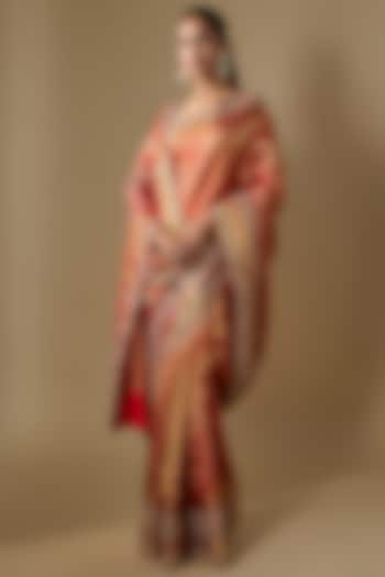 Pink Kanjivaram Reception Saree Set by TATWAMM By Abhishek & Vinita at Pernia's Pop Up Shop