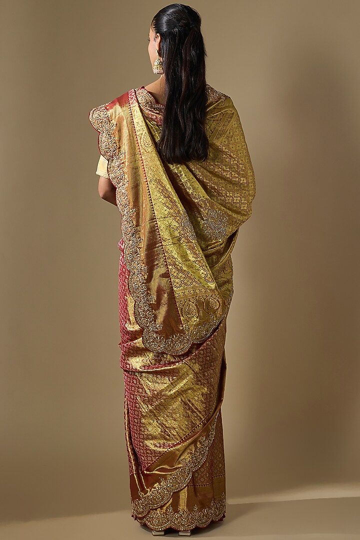Pink Kanjivaram Wedding Saree Set by TATWAMM By Abhishek & Vinita at Pernia's Pop Up Shop