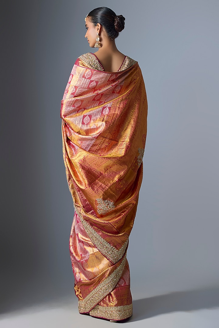 Gold Kanjivaram Reception Saree by TATWAMM By Abhishek & Vinita at Pernia's Pop Up Shop
