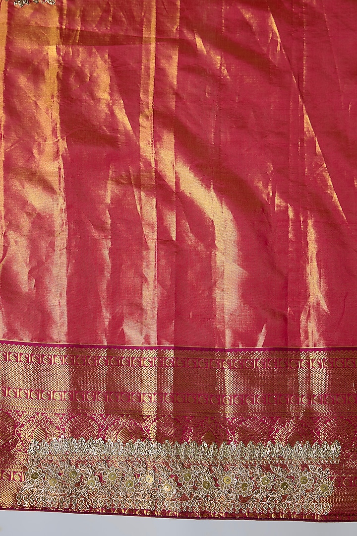 Gold Kanjivaram Reception Saree by TATWAMM By Abhishek & Vinita at Pernia's Pop Up Shop